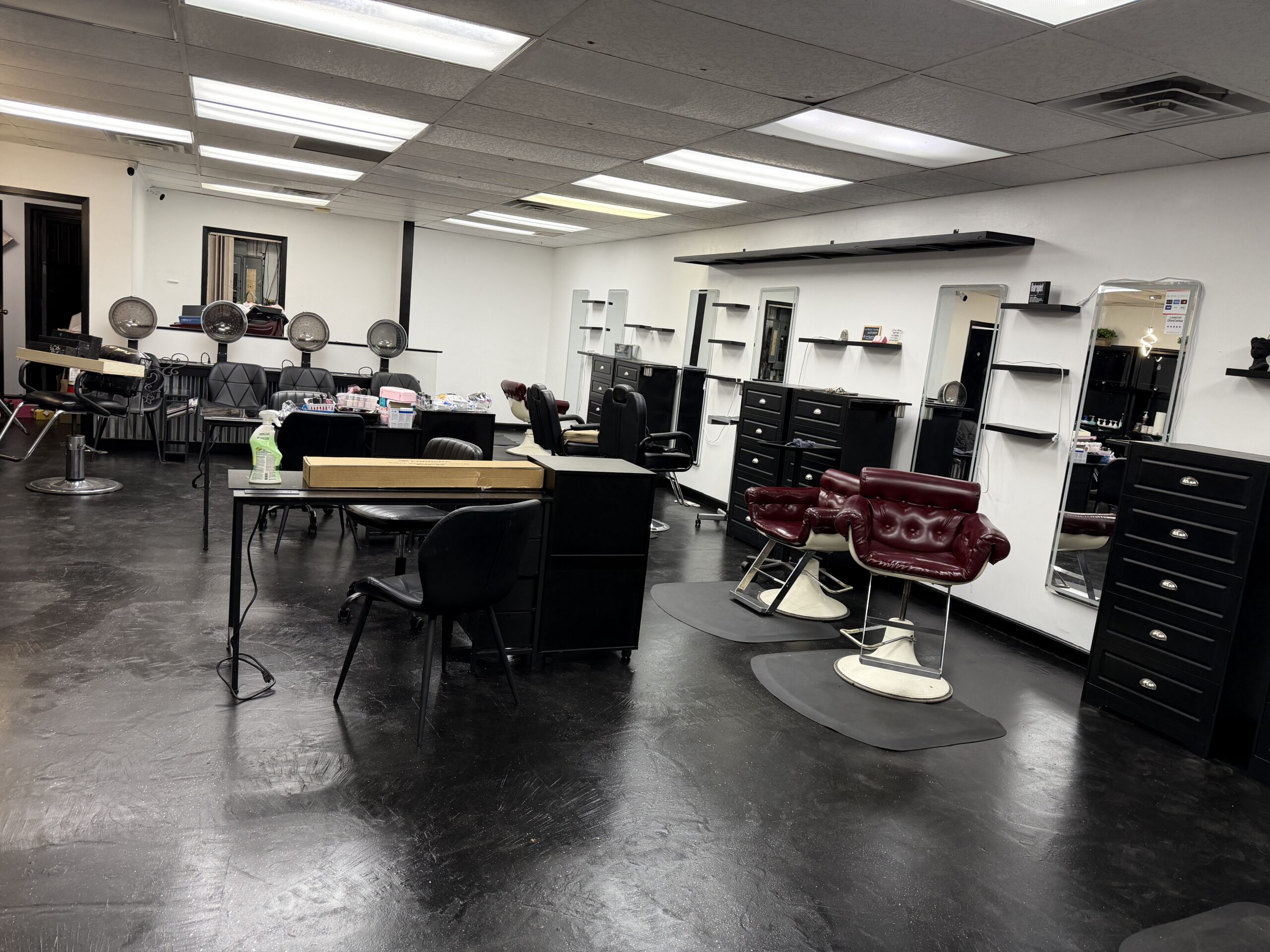 Full Salon Floor Transformation with Seamless Epoxy Finish